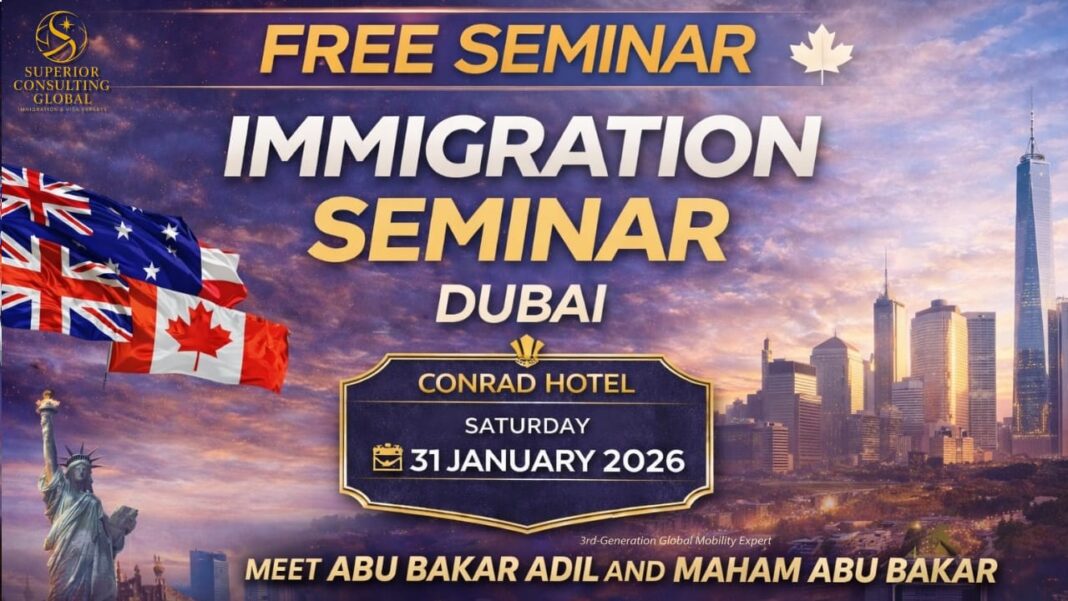 Superior Consulting Global to Host 64th One-to-One Immigration Seminar in Dubai on Jan 31